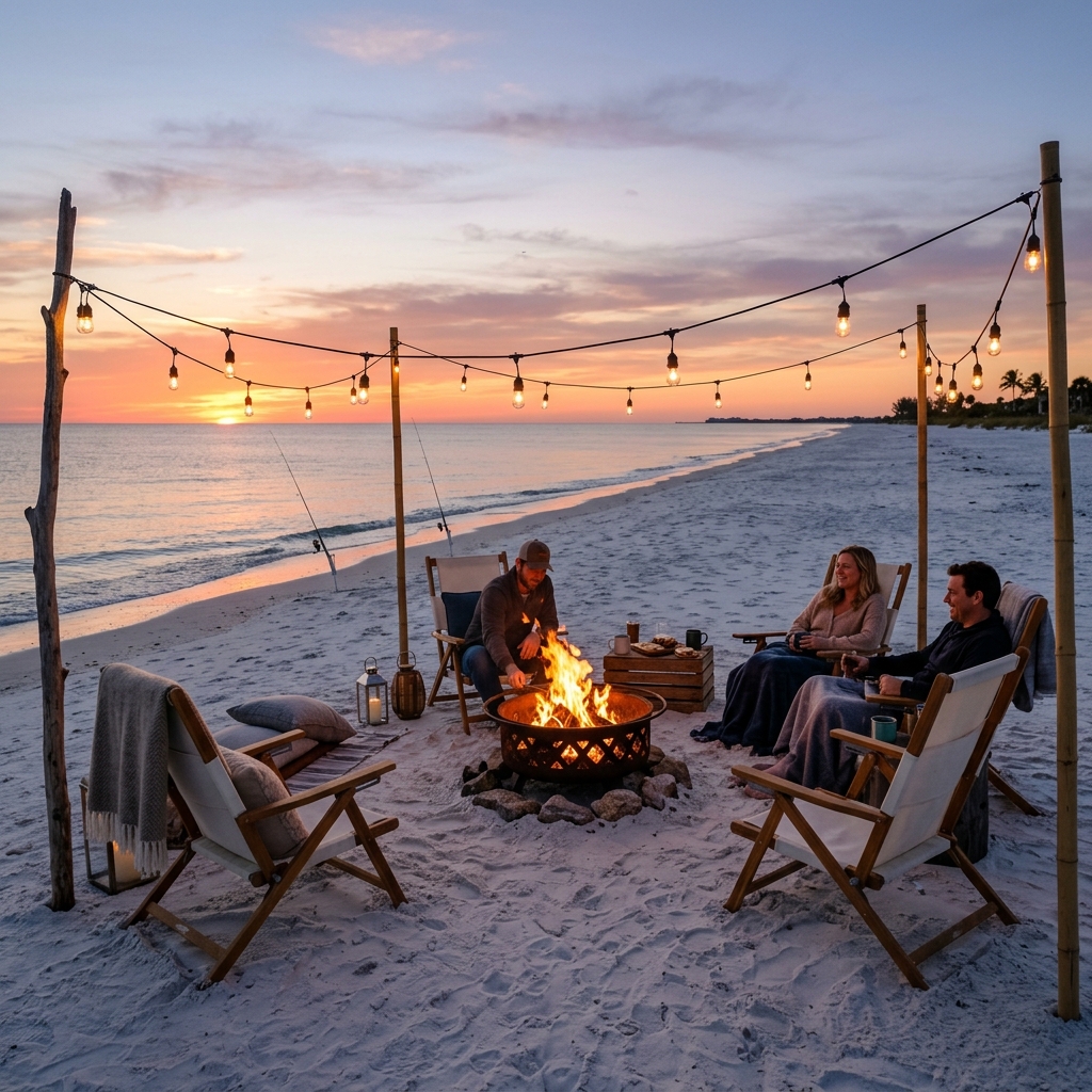 Sunset Setup — a Beachin' Bob's beach setup